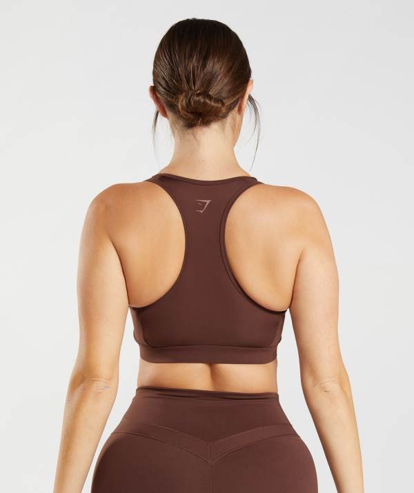 Damske Športové Podprsenky Gymshark Whitney Mesh Hnede | ZA0398427